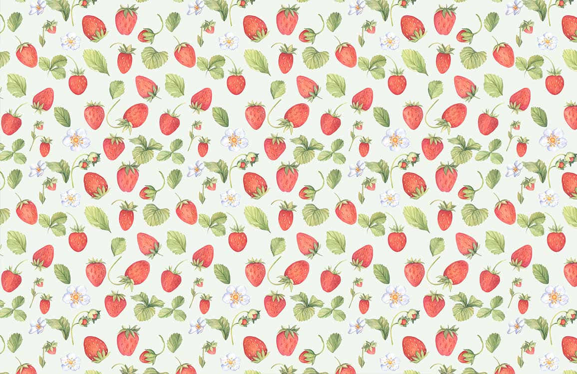 Pattern Of Red Strawberries Background