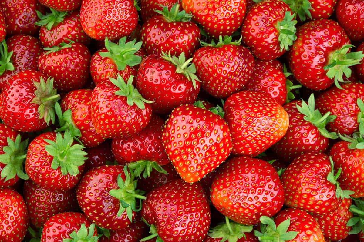 Top Angle View Strawberries Background