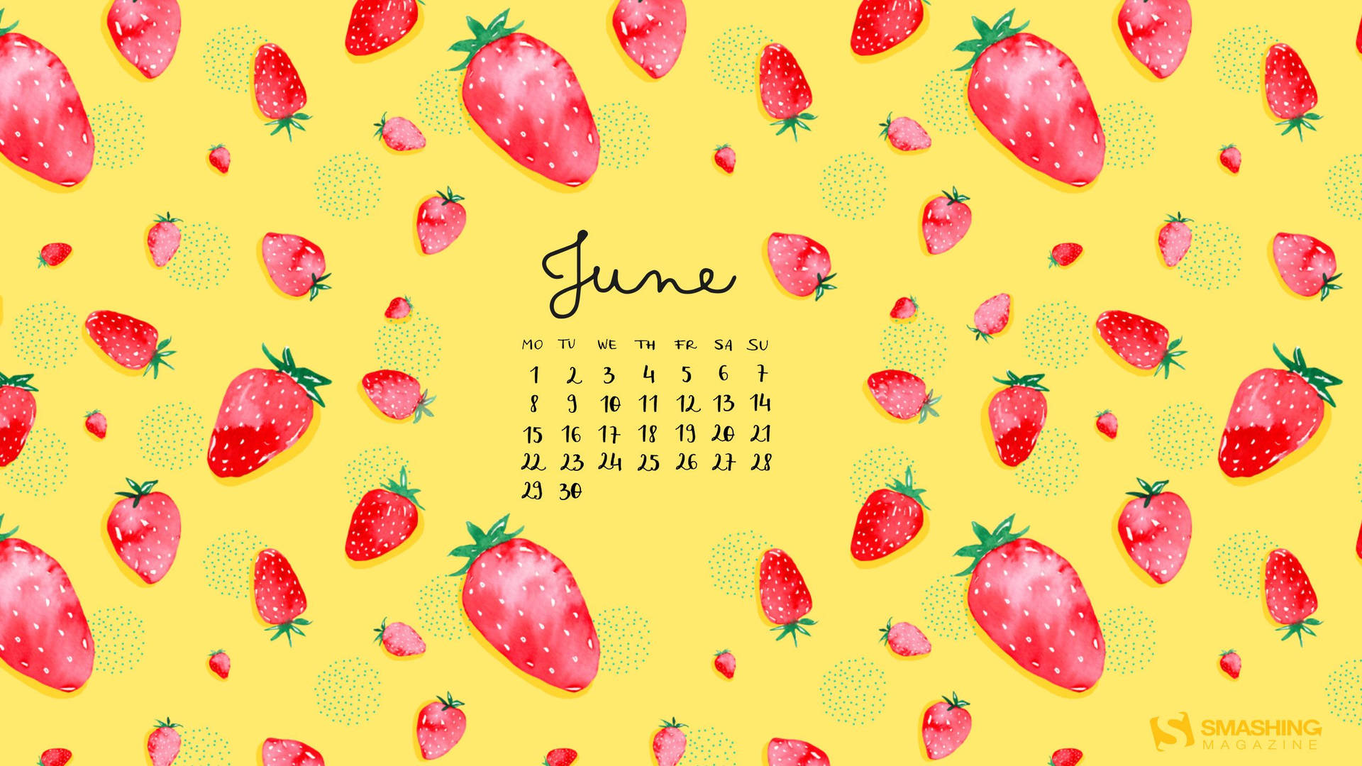 Strawberries June Calendar