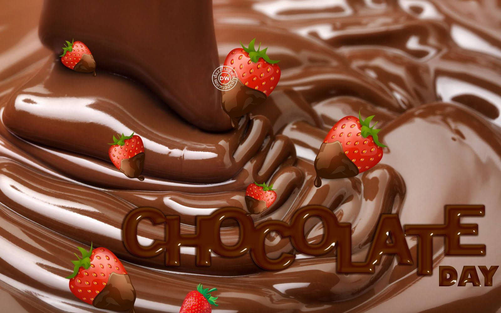Strawberries With Chocolate Day Wallpaper