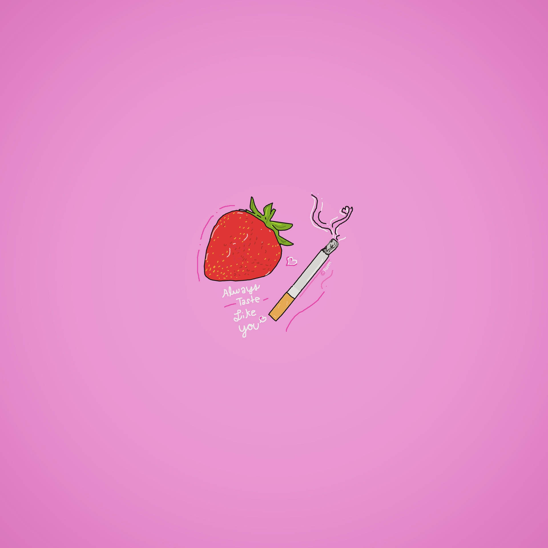 Adorable Strawberry Aesthetic Iphone Theme Background