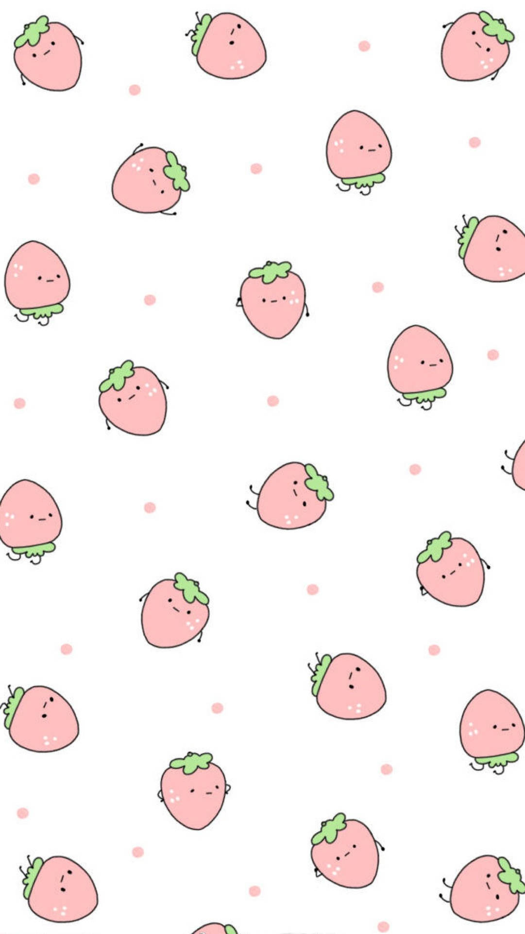 Pink Strawberry Aesthetic Iphone Screen Background