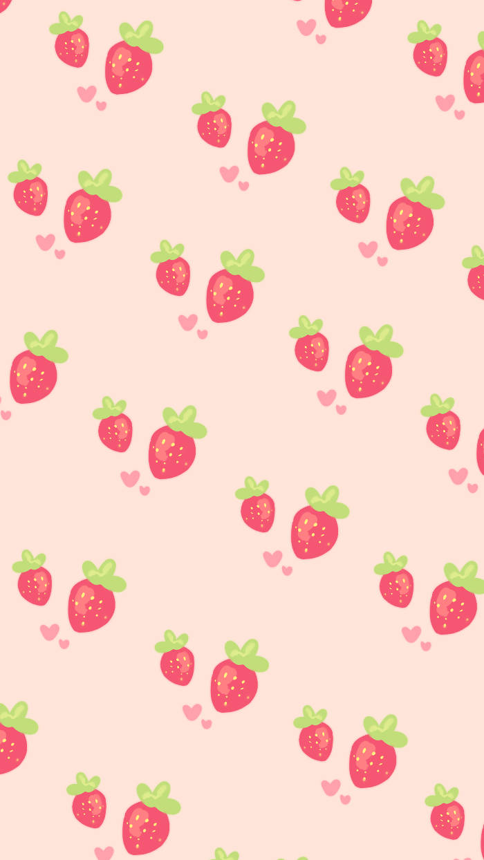 Nyd friske jordbær godheder med en jordbær æstetik. Wallpaper