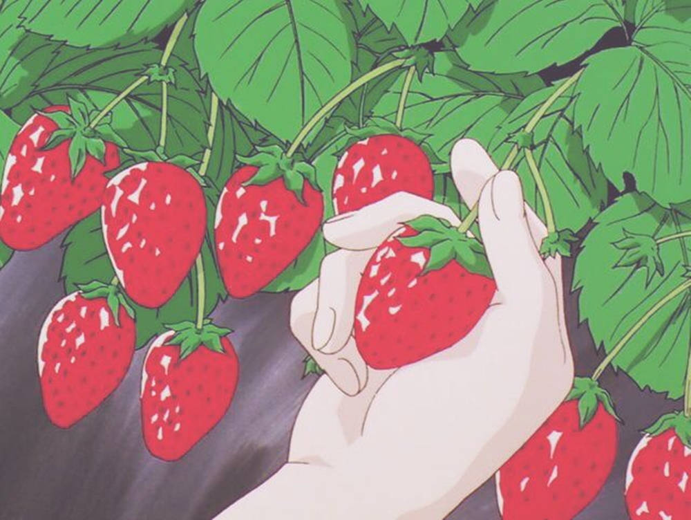 Süßeund Sommerliche Erdbeer-ästhetik Wallpaper