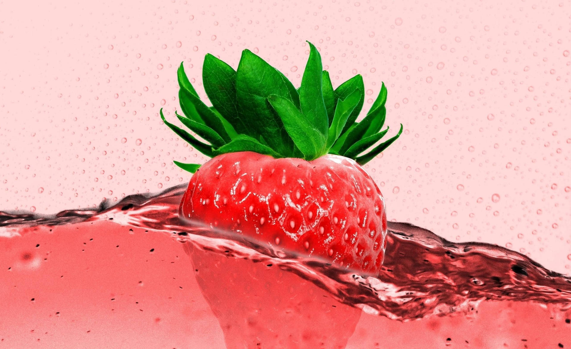 "Let sweet optimism fill every part of your soul with an energizing strawberry aesthetic!" Wallpaper