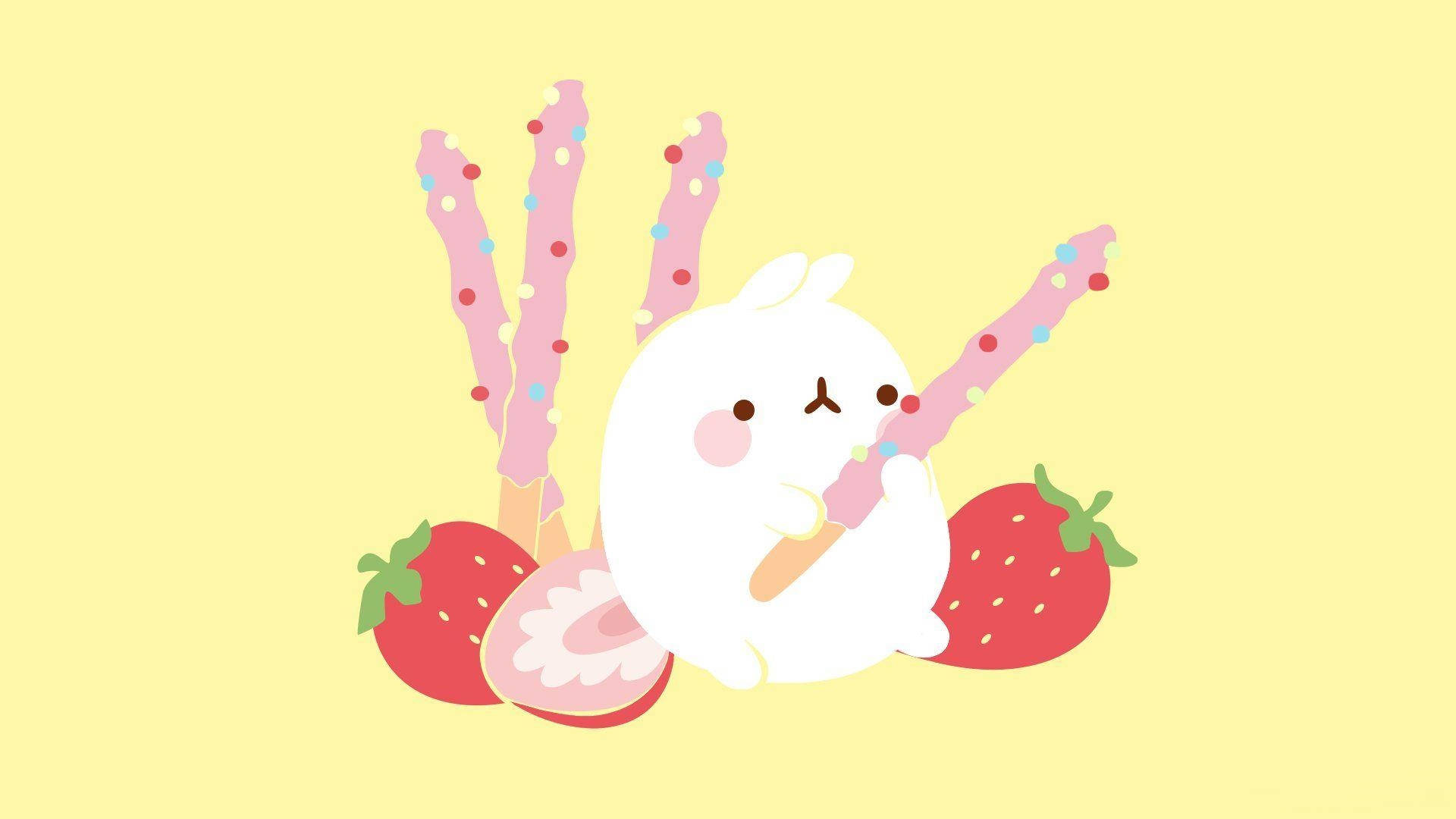 A delicious and oh-so-appealing strawberry treat! Wallpaper