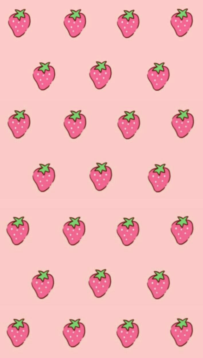 Strawberry Aesthetic Iphone Screen Background