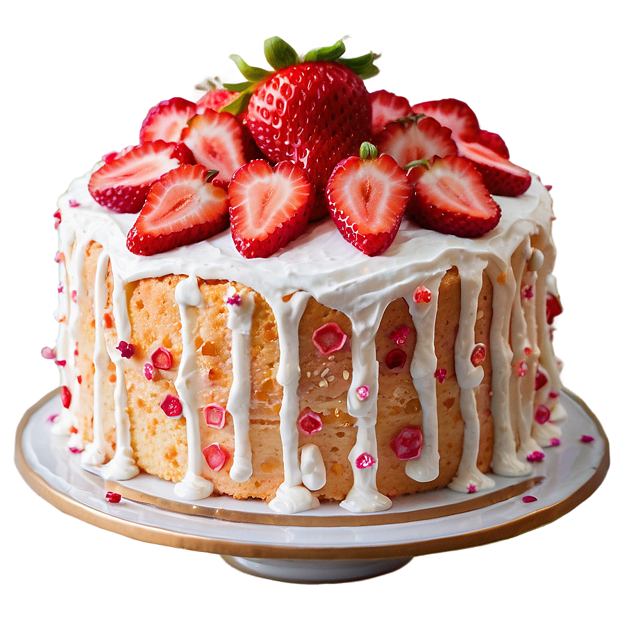 Strawberry Angel Food Cake Png Dye PNG