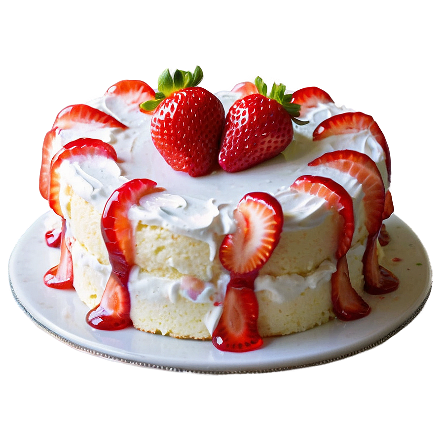 Strawberry Angel Food Cake Png Xcg PNG