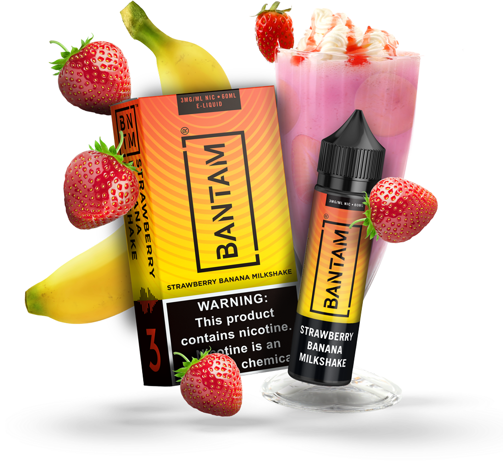 Strawberry Banana Eliquid Product Display PNG