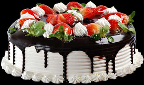 Strawberry Chocolate Ganache Cake.jpg PNG
