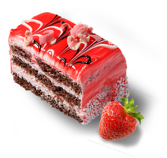 Strawberry Chocolate Layer Cake Slice PNG