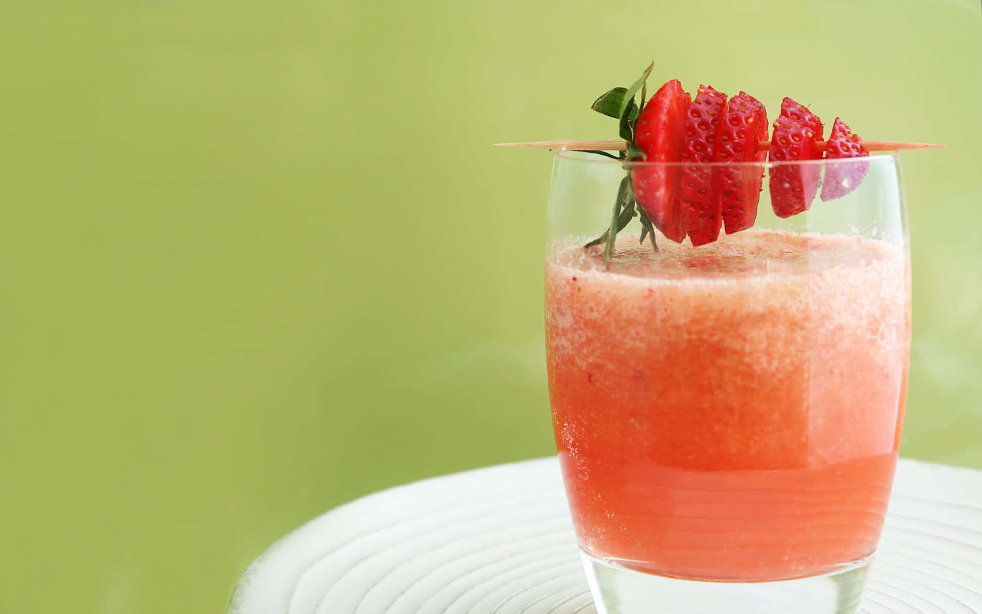 Strawberry Cocktail Drinks On Glass Wallpaper
