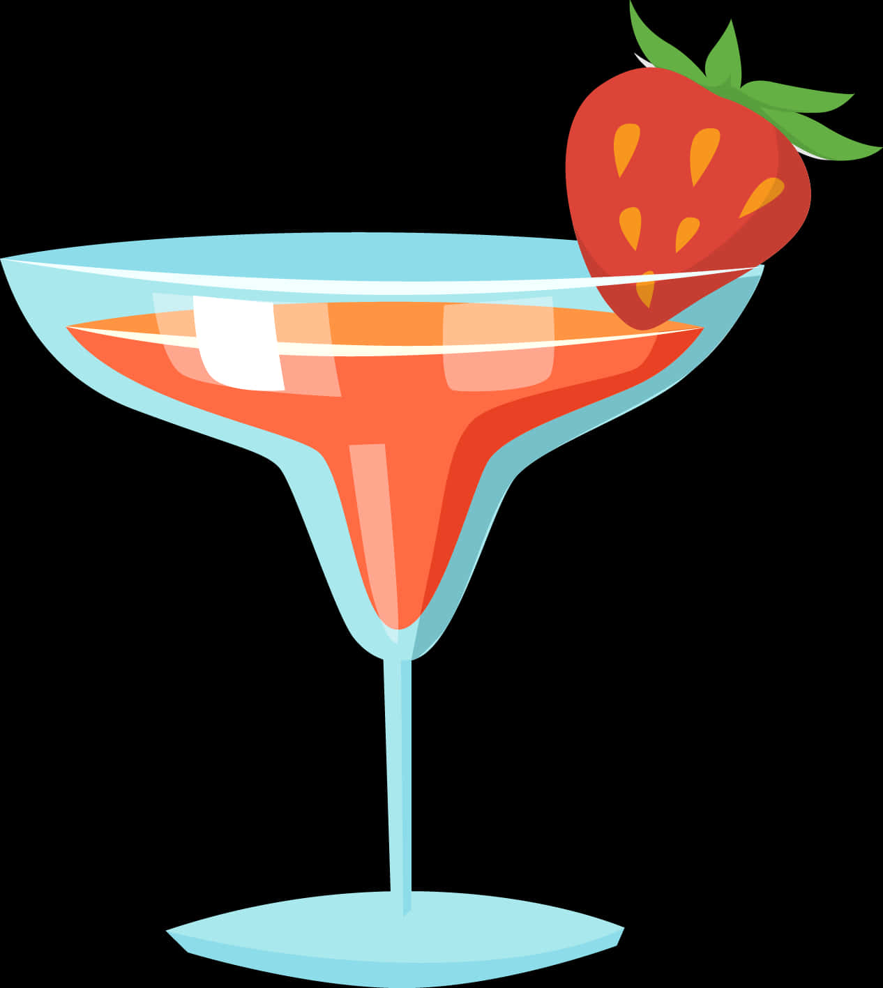 Strawberry Cocktail Illustration PNG