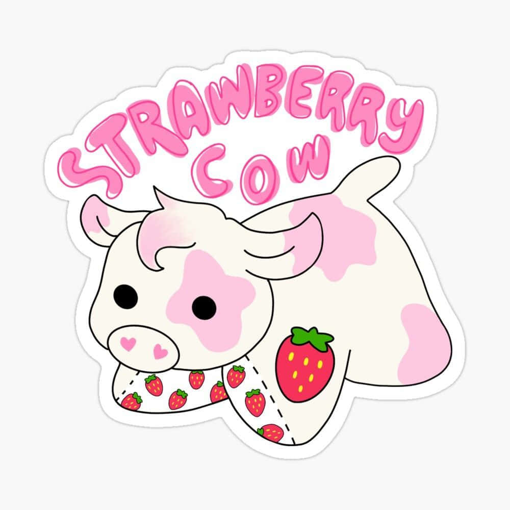 Adorable Strawberry Cow Wallpaper