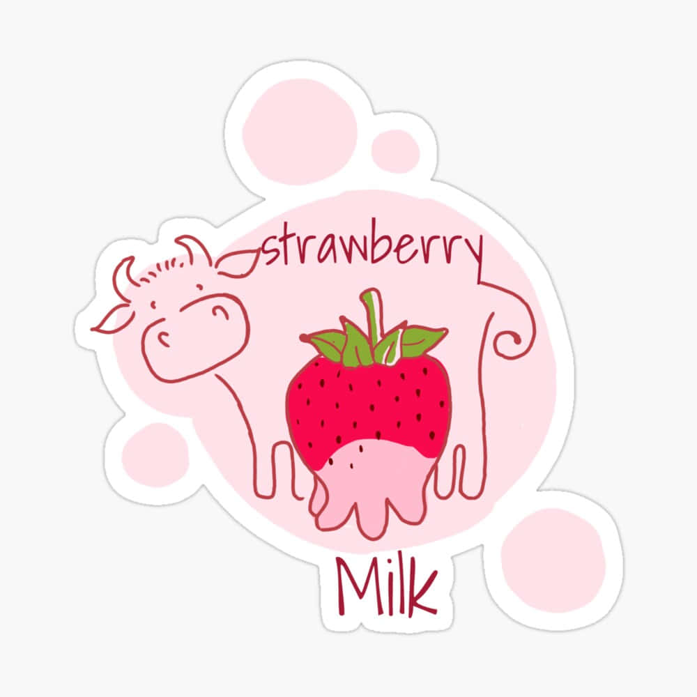 Adorable Strawberry Cow on a Relaxing Farm