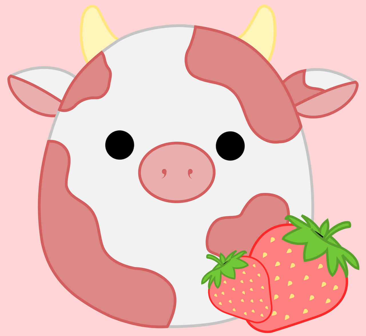 Adorable Strawberry Cow Wallpaper