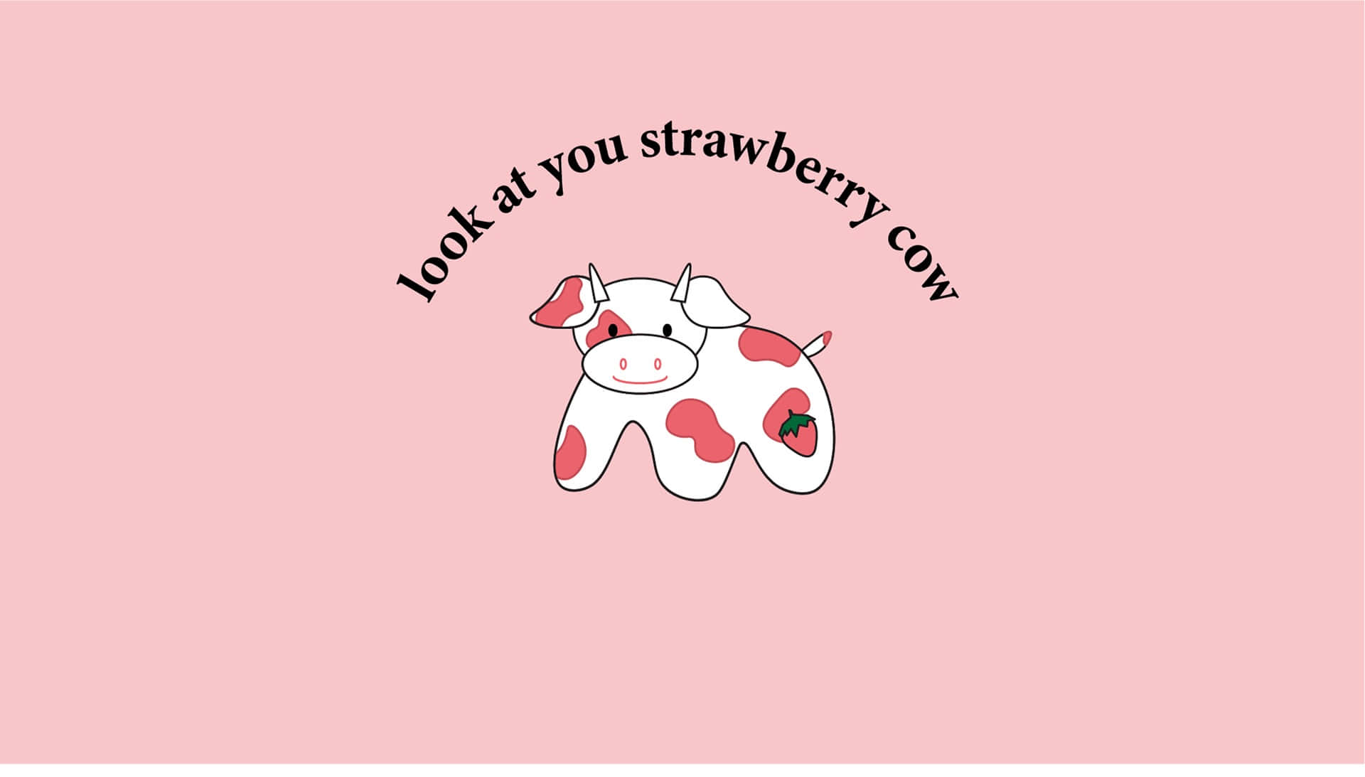 A playful Strawberry Cow grazing in a whimsical field