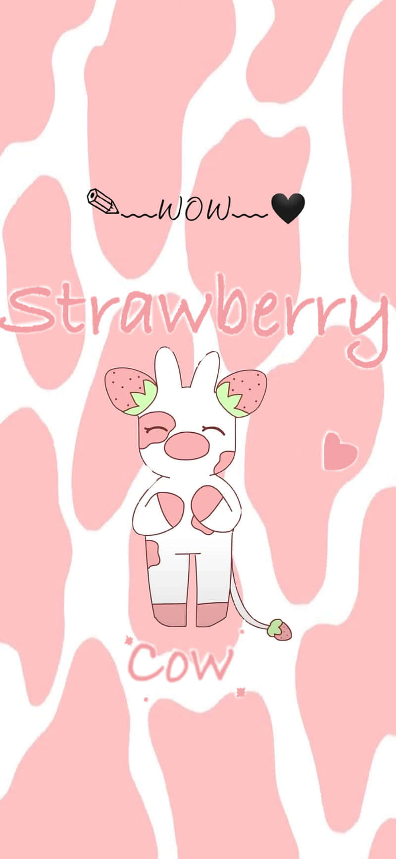 Cute Strawberry Cow in a Blissful Meadow