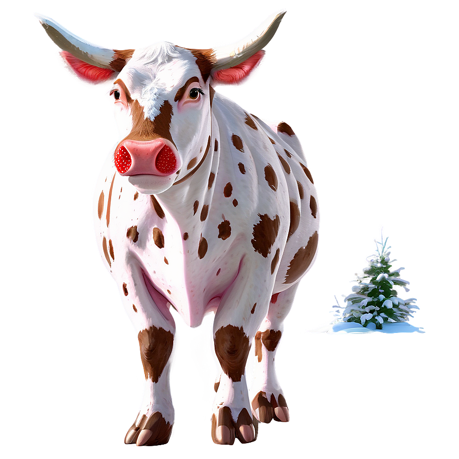 Strawberry Cow In Snow Png Ind PNG