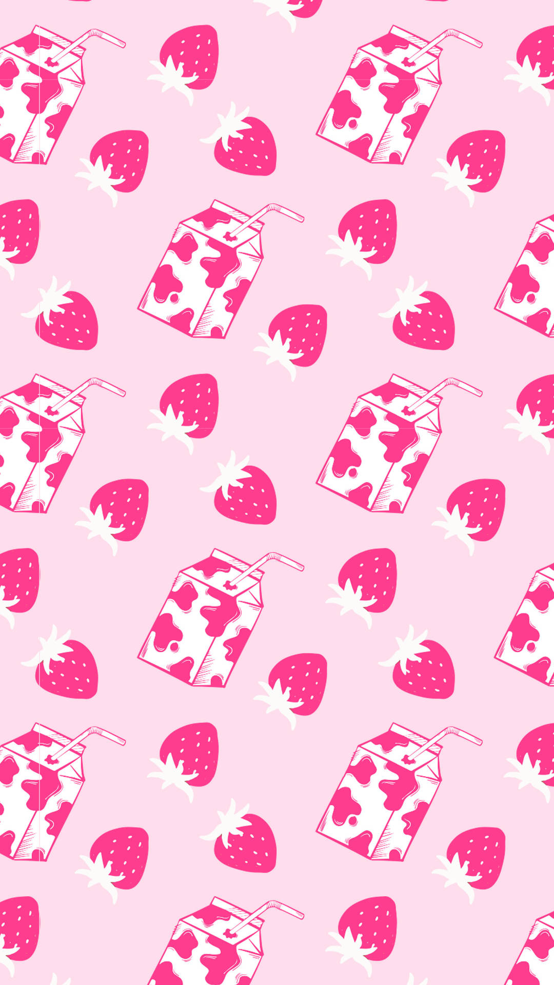 Strawberry Cow Milk Box Wallpaper