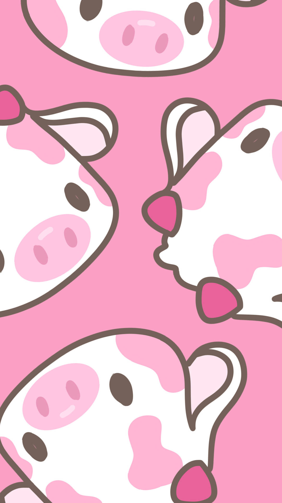 Strawberry Cow Pink Horns Wallpaper