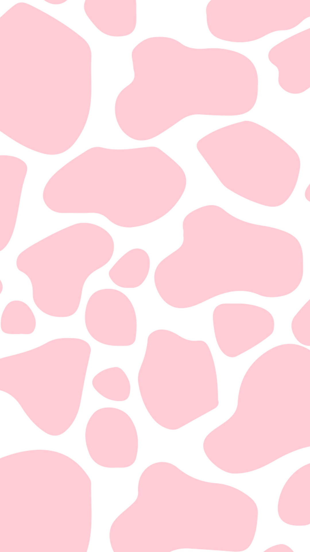 Strawberry Cow Print Pattern Pastel Pink Wallpaper