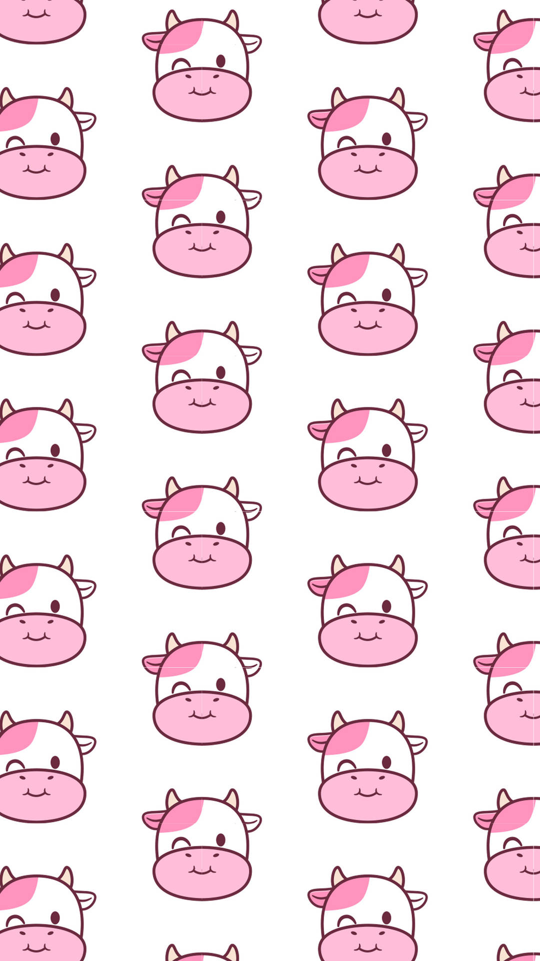 Strawberry Cow Winking Tiled Wallpaper