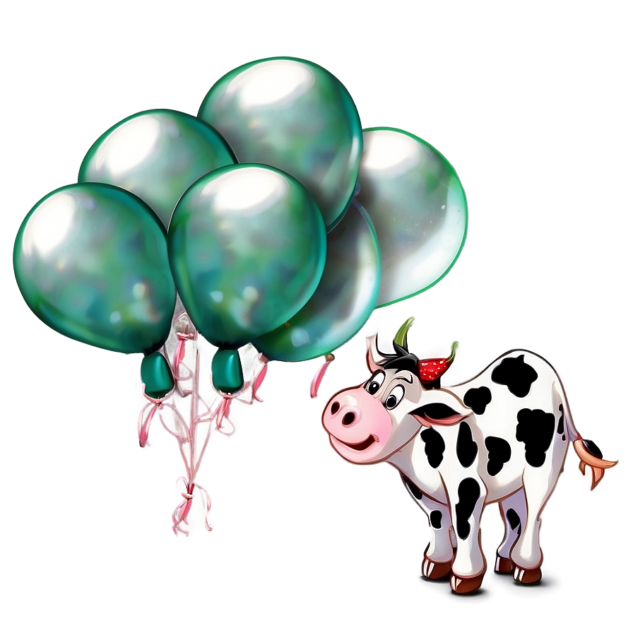 Strawberry Cow With Balloons Png Fum23 PNG