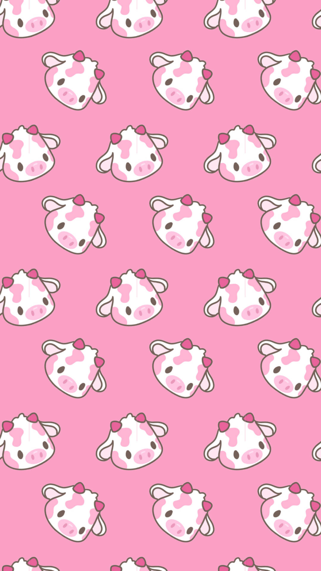 Download Strawberry Cow With Horns Tiled Wallpaper | Wallpapers.com