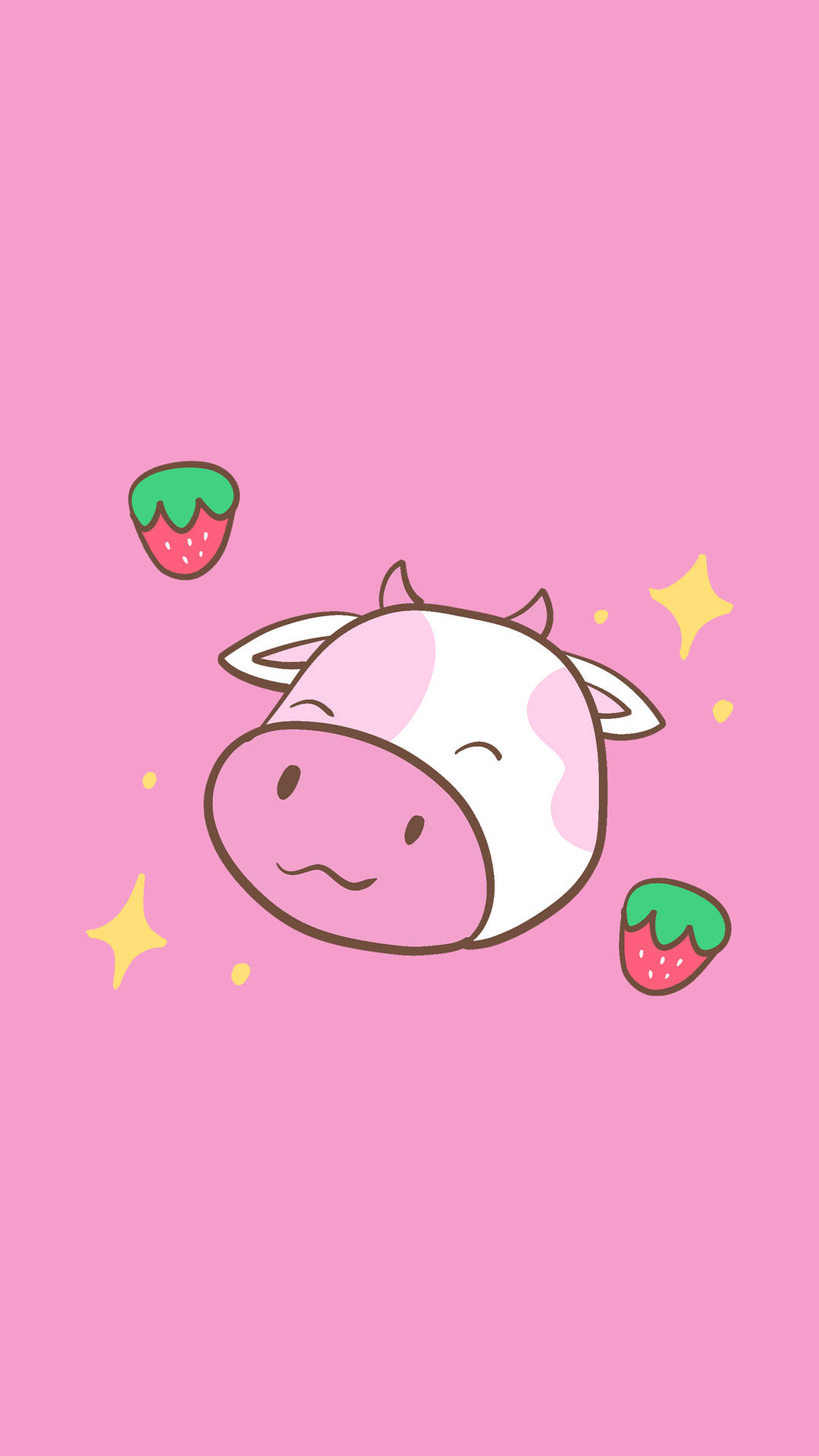 Strawberry Cow With Sparkles Wallpaper