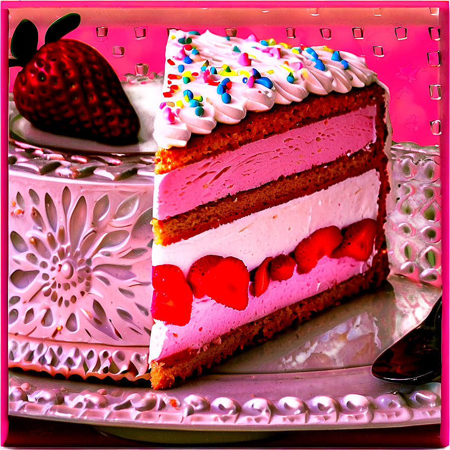 Strawberry Cream Cake Png Hvr82 PNG