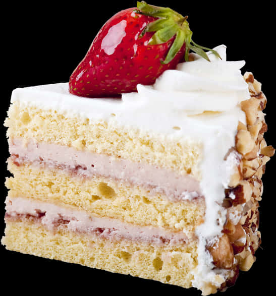 Strawberry Cream Cake Slice H D PNG