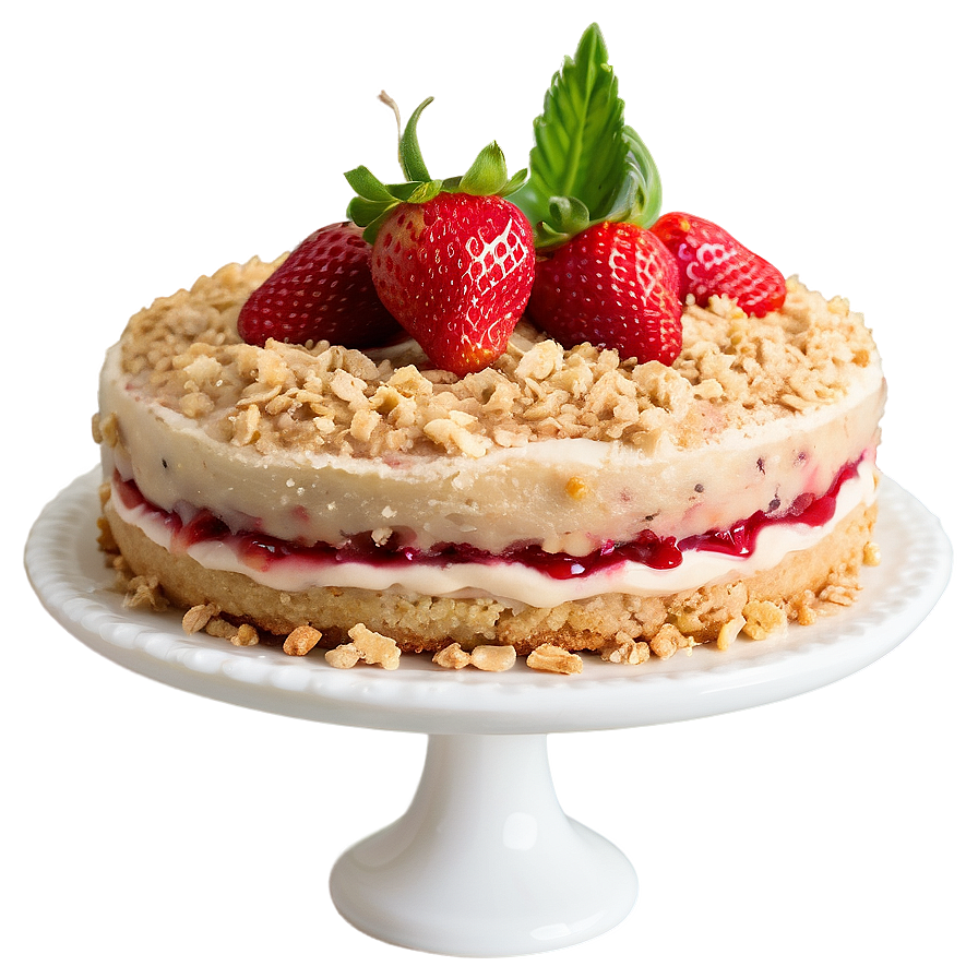 Strawberry Crumble Cake Png 06212024 PNG