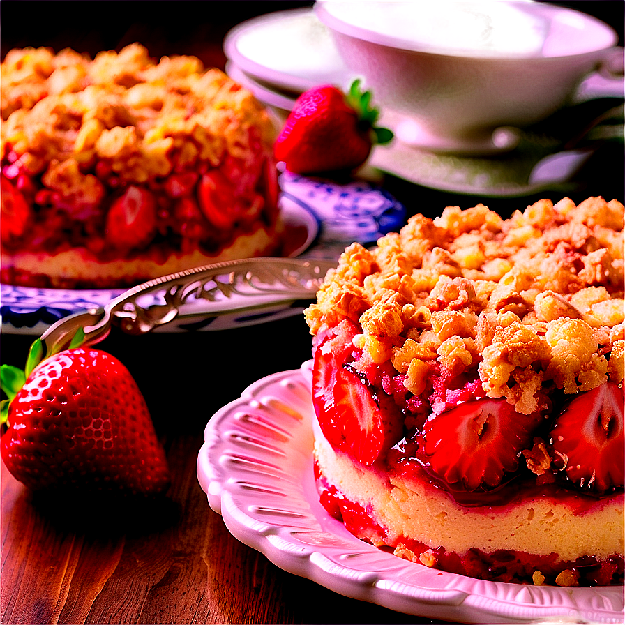 Strawberry Crumble Cake Png Hsw37 PNG