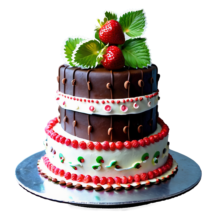 Strawberry Decorated Cake Png 06212024 PNG