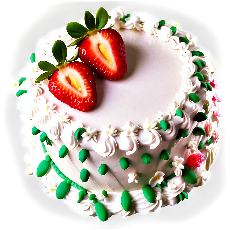 Strawberry Decorated Cake Png Cvk PNG