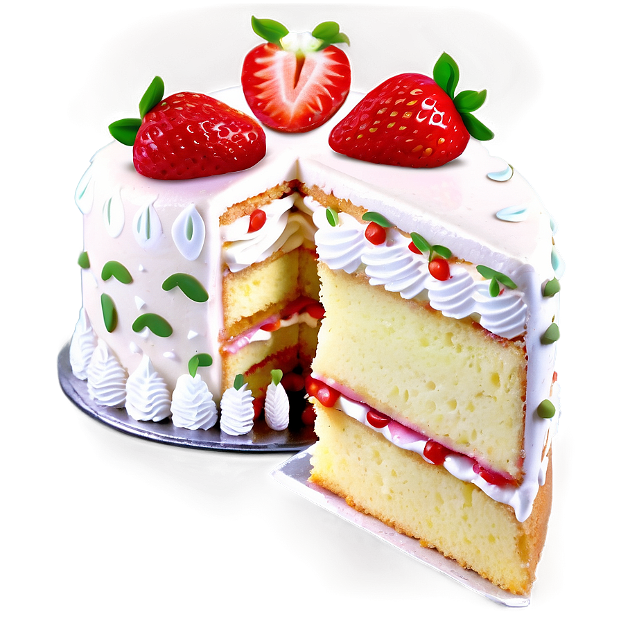 Strawberry Decorated Cake Png Har57 PNG