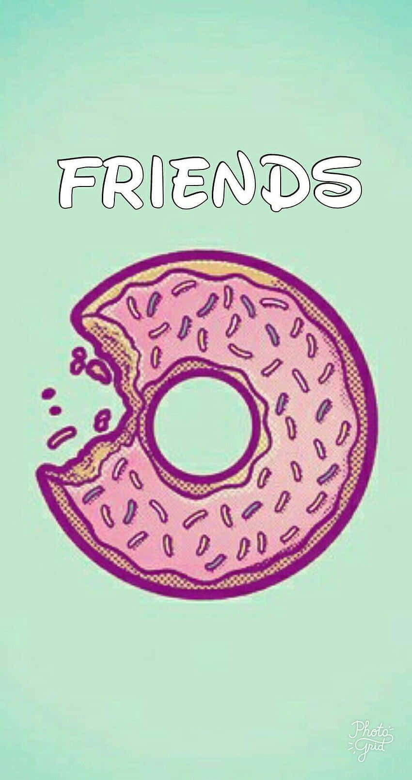 Fondode Pantalla De Donut De Fresa Lindo Para Amigos Inseparables Fondo de pantalla