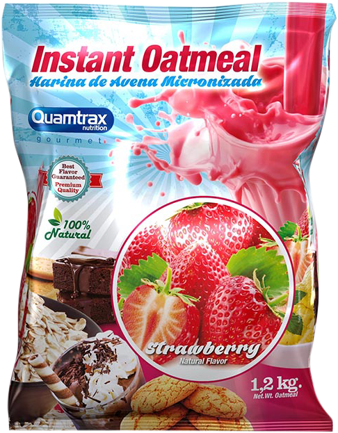 Strawberry Flavored Instant Oatmeal Package PNG