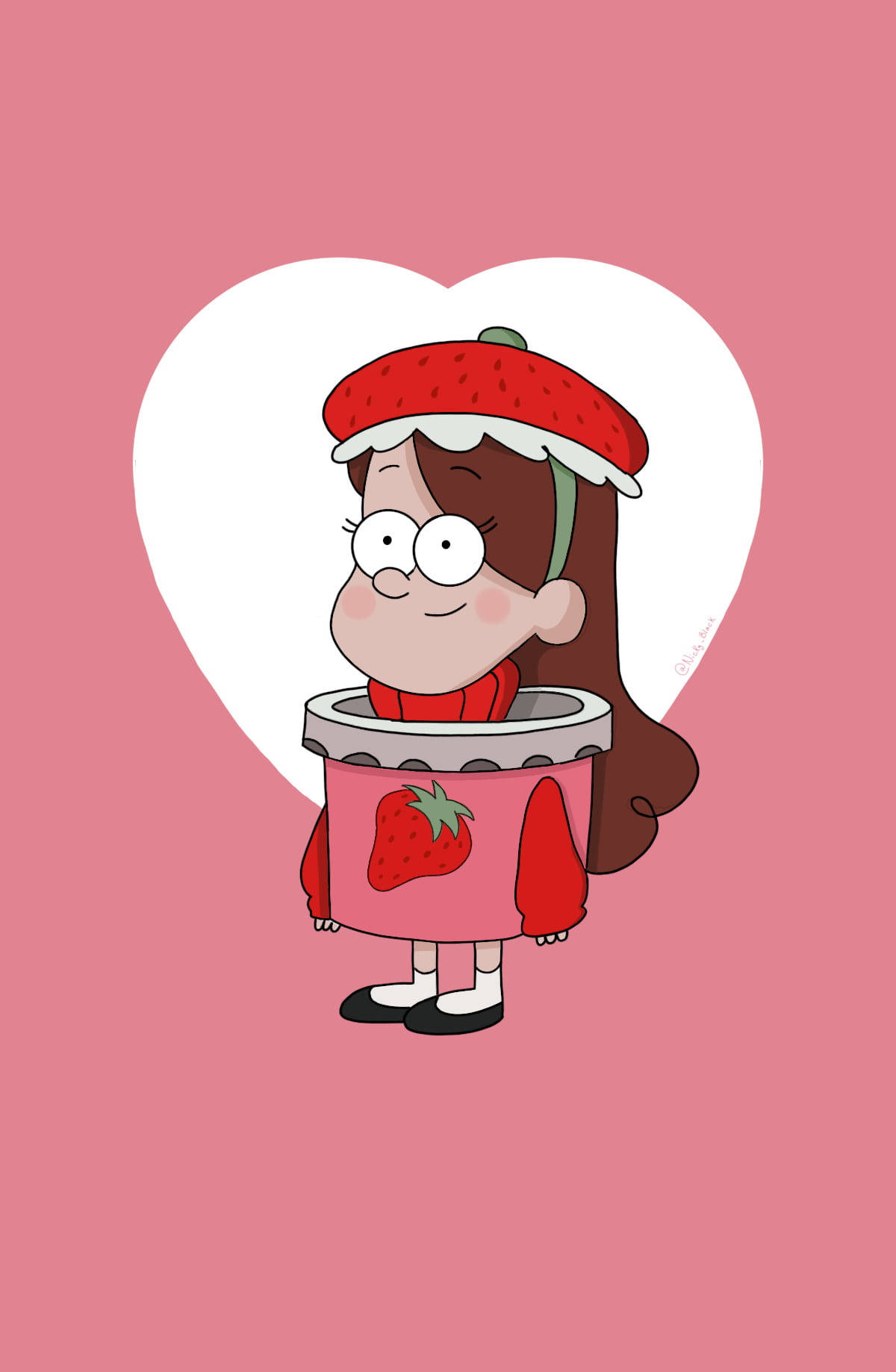Strawberry Heart Mabel Pines Wallpaper