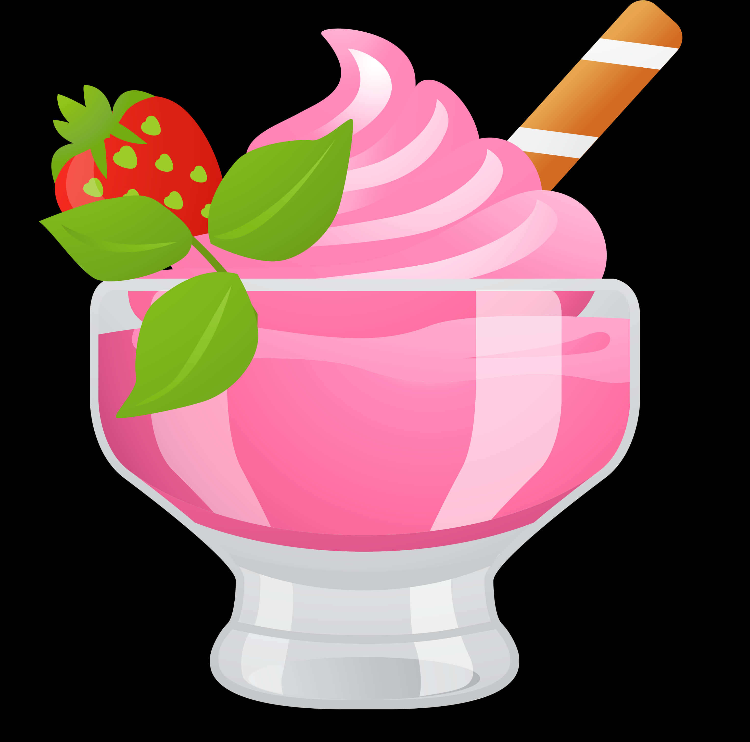Strawberry Ice Cream Clipart PNG