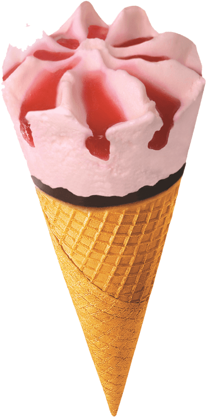 Strawberry Ice Cream Cone PNG