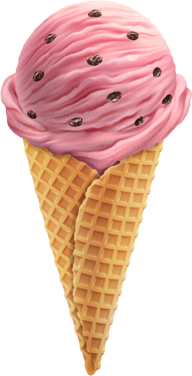 Strawberry Ice Cream Cone PNG