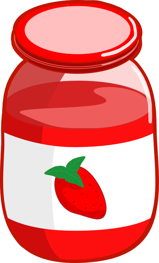 Strawberry Jam Jar Graphic PNG