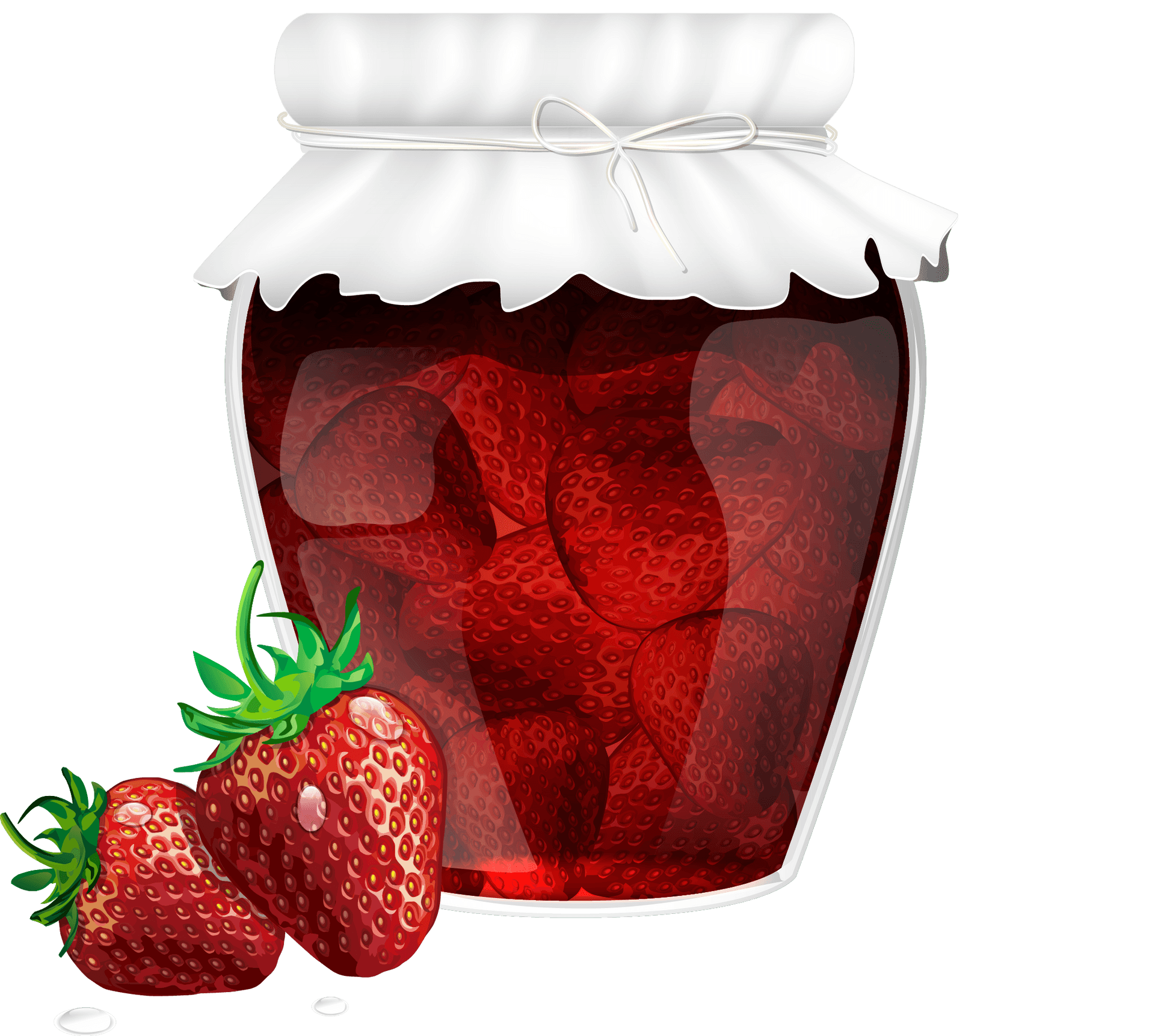 Strawberry Jam Jar Illustration PNG