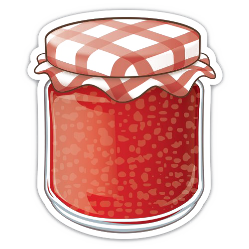 Strawberry Jam Jar Illustration.png PNG