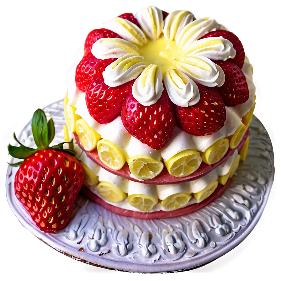 Strawberry Lemon Cake Png Neq92 PNG