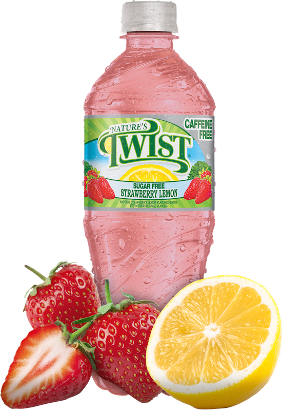 Strawberry Lemon Flavored Drink Bottle PNG