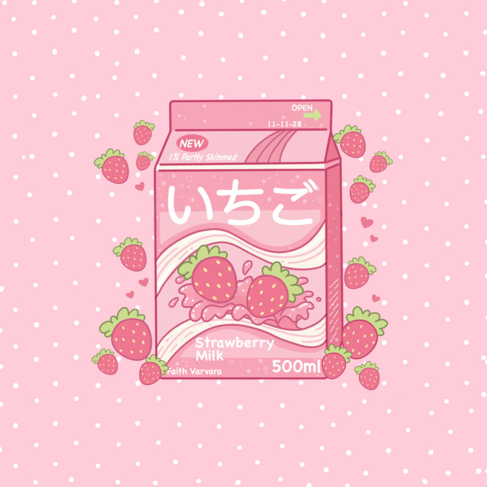 Strawberry Milk Hd Wallpaper Wallpaper